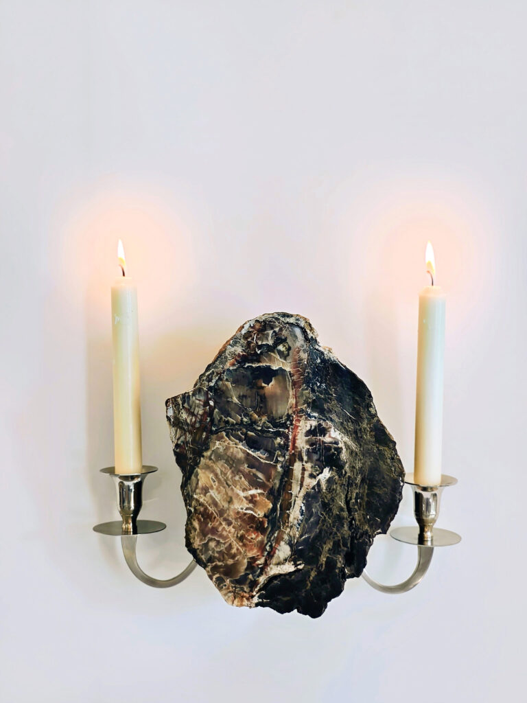 Ember Monotith — petrified wood art object by Petravo