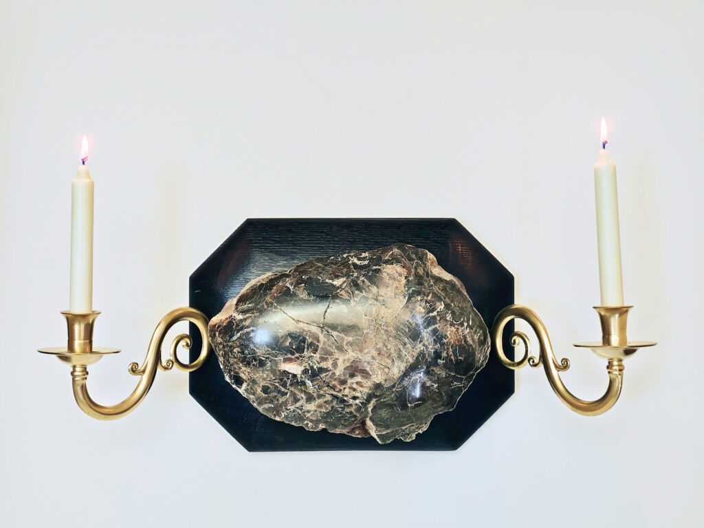 Nocturnal Aegis — petrified wood art object by Petravo